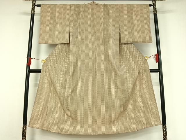 平和屋着物▽小紋 単衣 幾何学文様 洗える着物 AABI7733jh
