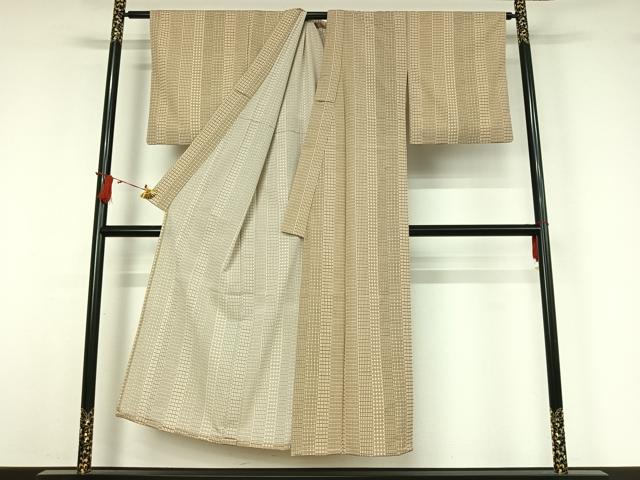 平和屋着物▽小紋 単衣 幾何学文様 洗える着物 AABI7733jh