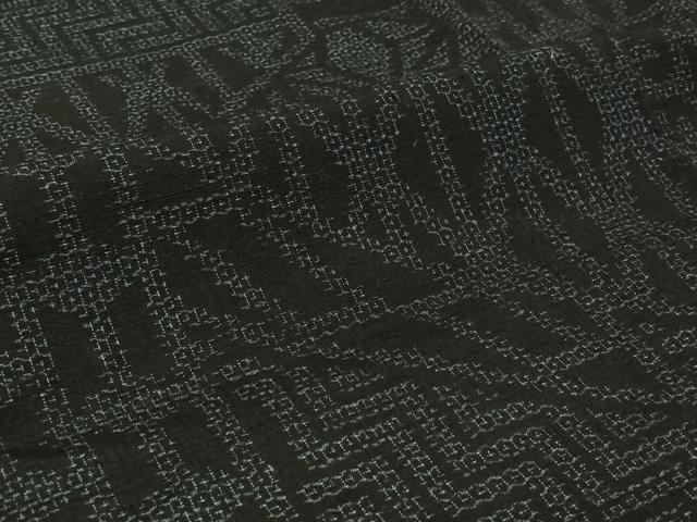 平和屋着物▽結城紬 単衣 80亀甲 幾何学文様 正絹 逸品 AABI7743jh