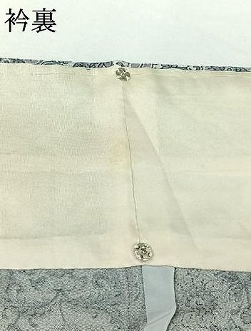 平和屋着物▽上質な小紋 単衣 更紗花蝶文 鬼しぼ縮緬 正絹 逸品 AABI7755jh