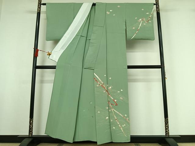平和屋着物▽訪問着 単衣 吉祥花文 金彩 正絹 逸品 AABI7756jh