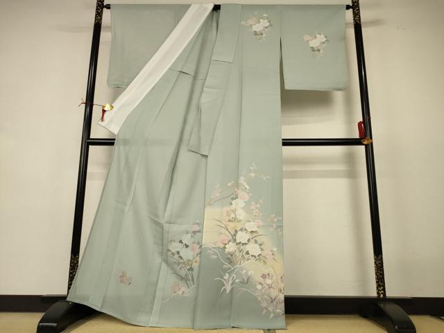 平和屋着物*夏物 訪問着 絽 風景草花文 暈し染め 正絹 逸品 未使用 AABI7766jd