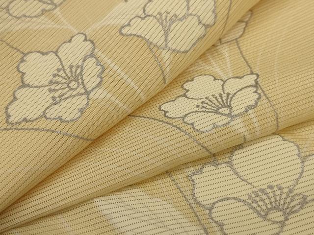 平和屋着物*夏物 訪問着 絽 草花文 銀彩 正絹 逸品 AABI7770jd