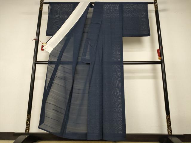平和屋着物*夏物 色無地 絽 横段紋紗 褐返色 正絹 逸品 AABI7774jd