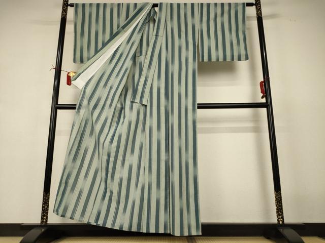 平和屋着物*夏物 小紋 紗 間道 洗える着物 AABI7779jd