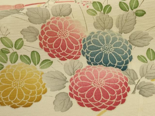 平和屋着物*夏物 小紋 絽 手描き 草花文 正絹 逸品 AABI7780jd