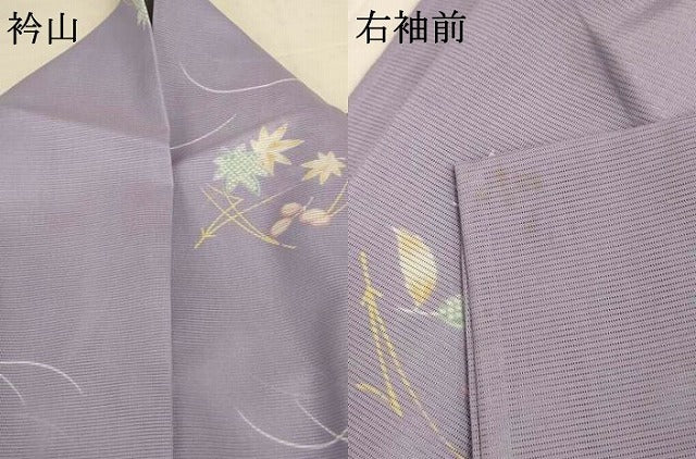 平和屋着物*夏物 小紋 絽 草花文 洗える着物 AABI7786jd