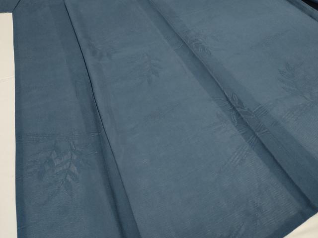 平和屋着物*夏物 色無地 絽 草葉紋紗 錆鼠色 正絹 逸品 AABI7788jd
