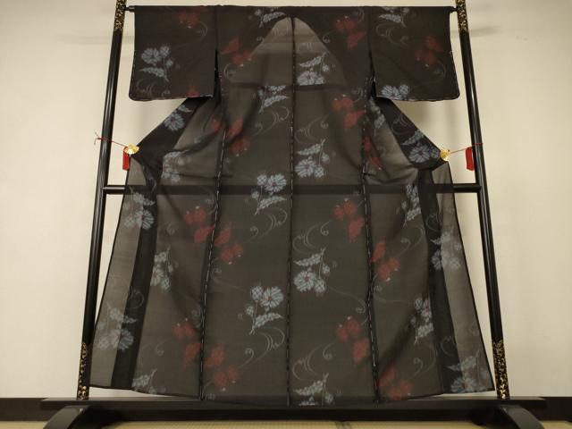 平和屋着物*夏物 紗紬 草花文 正絹 逸品 未使用 AABI7800jd