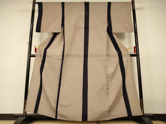 平和屋着物*夏物 小紋 紗 間道 正絹 逸品 AABI7804jd
