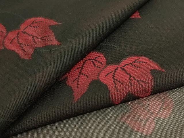 平和屋着物*夏物 小紋 紗 蔦の葉文 正絹 逸品 AABI7814jd