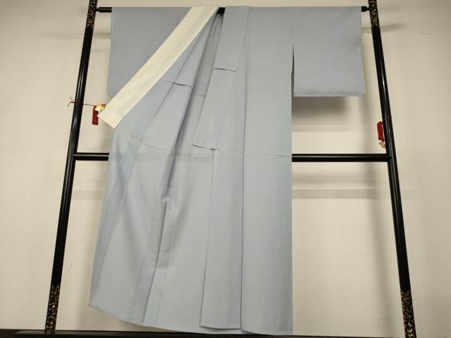 平和屋着物*夏物 色無地 絽 灰青色 丹後ちりめん 反端付き 正絹 逸品 AABI7820jd