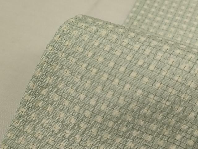 平和屋着物*夏物 小紋 絽縮緬 格子 正絹 逸品 AABI7821jd