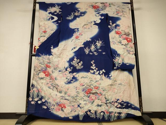 平和屋着物*夏物 振袖 絽 風景草花文 金彩 正絹 逸品 AABI7825jd