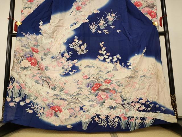 平和屋着物*夏物 振袖 絽 風景草花文 金彩 正絹 逸品 AABI7825jd