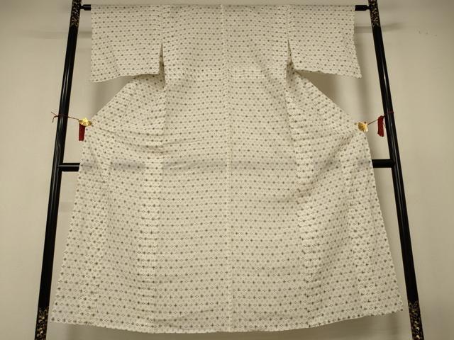 平和屋着物*夏物 上布 井桁絣 麻 逸品 AABI7829jd