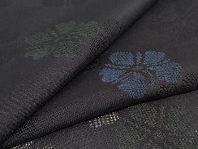 平和屋着物*夏物 小紋 紗 舞花文 正絹 逸品 AABI7833jd
