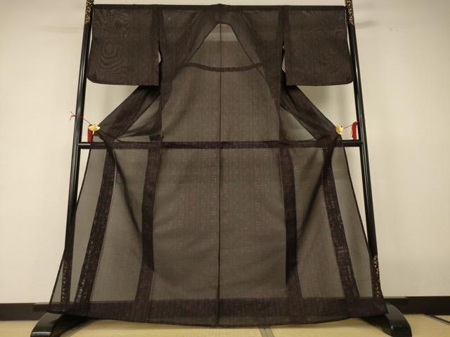 平和屋着物*夏物 小紋 風通紗 幾何学文様 正絹 逸品 AABI7834jd