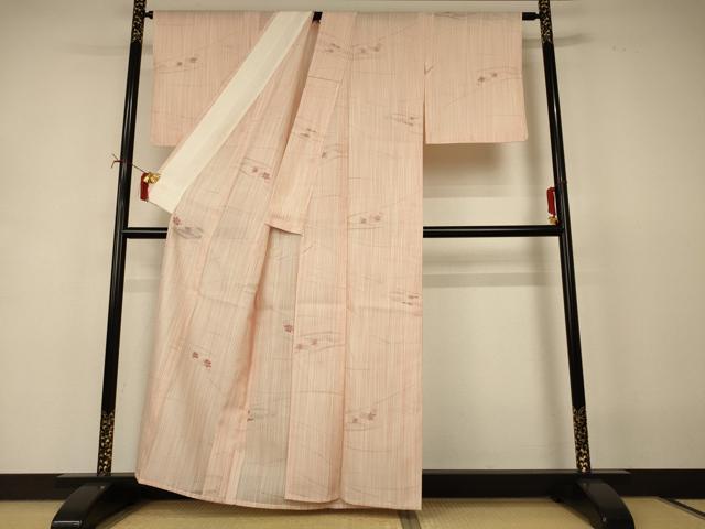 平和屋着物*夏物 小紋 風景紋紗 正絹 逸品 AABI7837jd