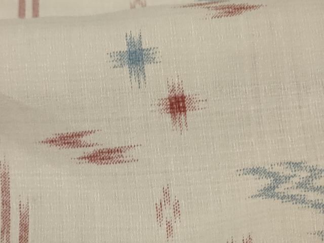 平和屋着物*夏物 小紋 琉球絣文様 洗える着物 AABI7845jd