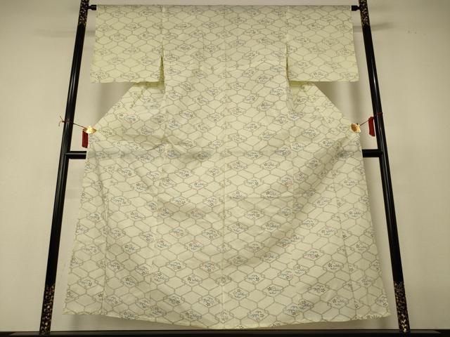 平和屋着物*夏物 小紋 亀甲花文 洗える着物 AABI7847jd