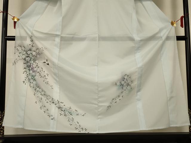 平和屋着物*夏物 訪問着 絽 花鳥文 暈し染め 洗える着物 AABI7851jd