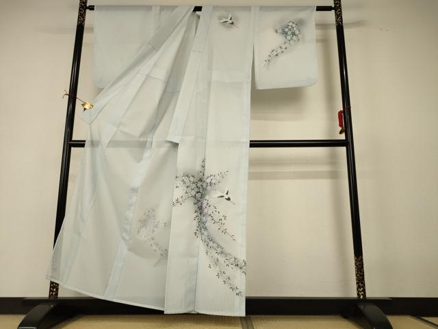 平和屋着物*夏物 訪問着 絽 花鳥文 暈し染め 洗える着物 AABI7851jd