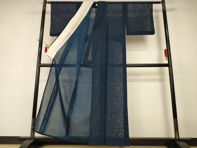 平和屋着物*夏物 色無地 流水紋紗 褐返色 正絹 逸品 AABI7855jd