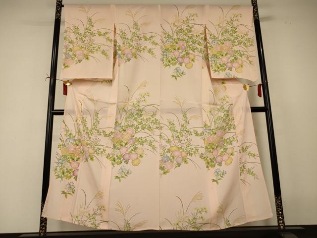 平和屋着物*夏物 訪問着 絽 草花文 正絹 逸品 AABI7864jd