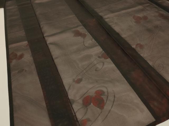 平和屋着物*夏物 小紋 風通紗 舞葉文 正絹 逸品 AABI7868jd