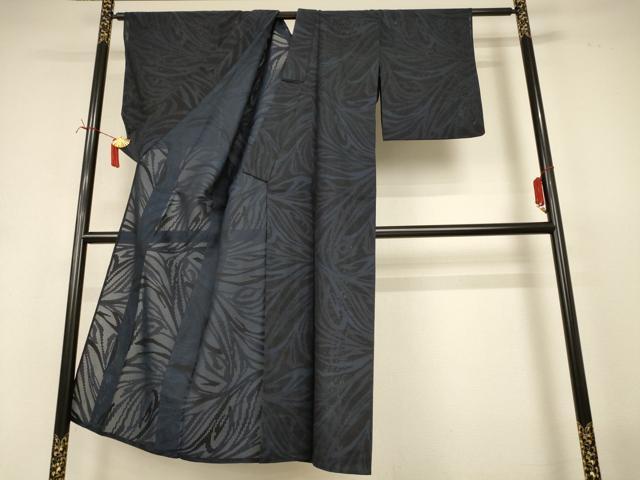 平和屋着物*夏物 小紋 紗 幾何学文様 正絹 逸品 AABI7870jd