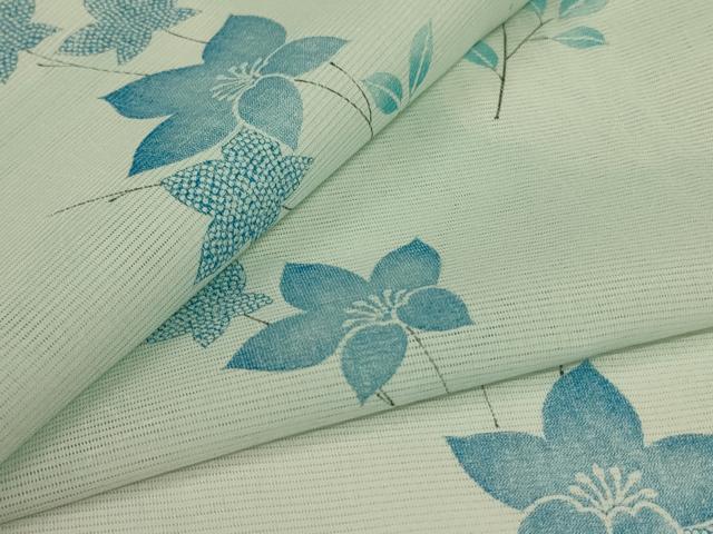 平和屋着物*夏物 小紋 絽 草花文 洗える着物 AABI7872jd