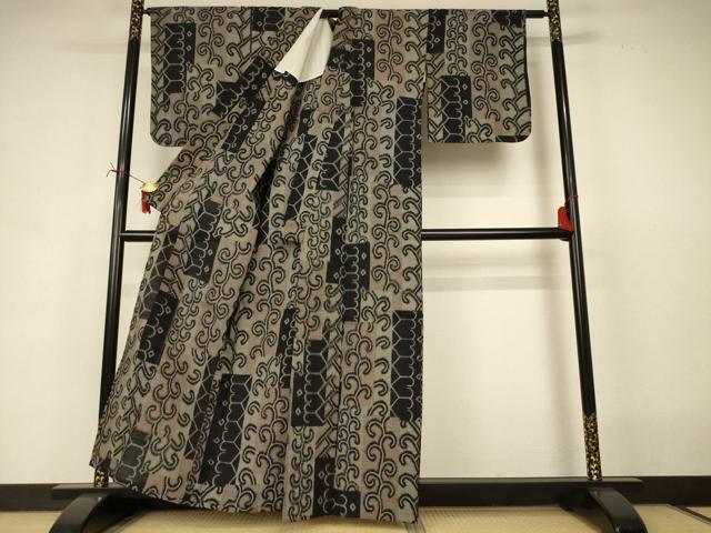 平和屋着物*夏物 小紋 幾何学文様 AABI7873jd
