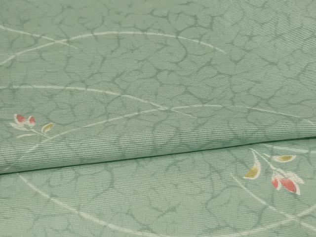平和屋着物*夏物 小紋 絽 芝花文 洗える着物 AABI7875jd