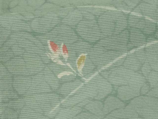 平和屋着物*夏物 小紋 絽 芝花文 洗える着物 AABI7875jd