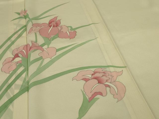 平和屋着物*夏物 訪問着 絽 駒刺繍 草花文 銀彩 ロング丈 正絹 逸品 AABI7877jd