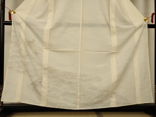 平和屋着物*夏物 訪問着 絽 刺繍 立波草花文 正絹 逸品 AABI7884jd