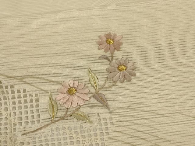 平和屋着物*夏物 訪問着 絽 刺繍 立波草花文 正絹 逸品 AABI7884jd