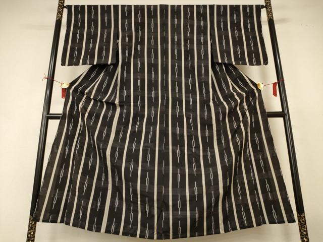 平和屋着物*夏物 紗紬 間道 正絹 逸品 AABI7895jd