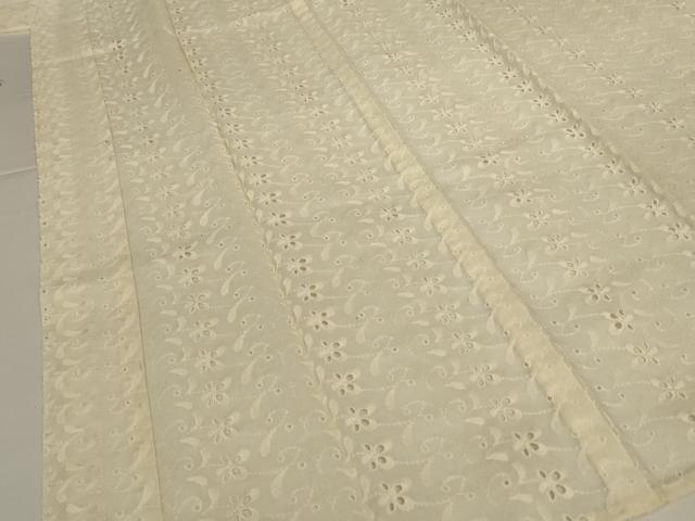 平和屋着物*夏物 長襦袢 総レース 草花文 鳥の子色 綿 逸品 AABI7897jd