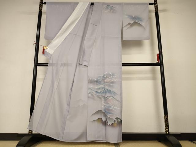 平和屋着物*夏物 訪問着 絽 手描き 風景文 洗える着物 AABI7908jd