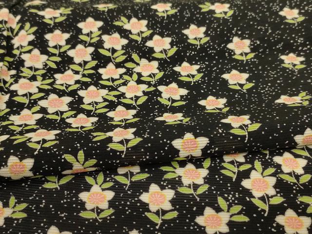 平和屋着物*夏物 訪問着 絽 舞花文 黒地 三越扱い 洗える着物 AABI7918jd