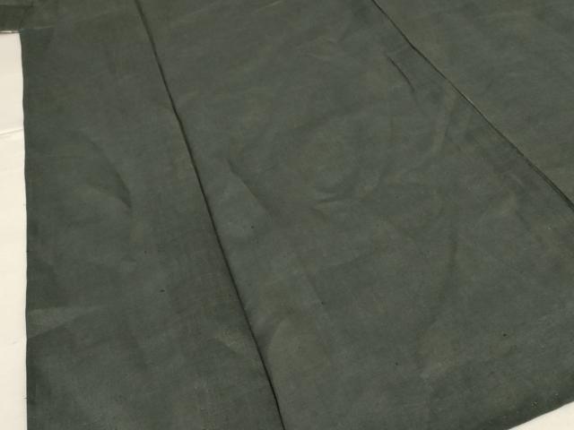 平和屋着物*夏物 男性 色紋付 上布 藍媚茶色 麻 逸品 AABI7920jd