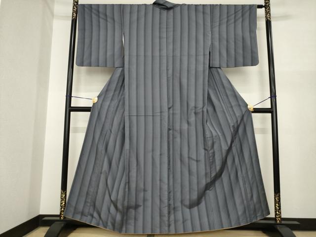 平和屋着物●上質な紬 縞 正絹 逸品 AABI7926ck