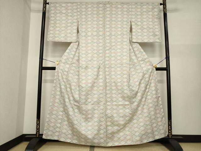 平和屋着物●本場大島紬 染大島 青海波 麻の葉文様 正絹 逸品 AABI7932ck