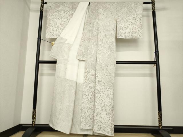 平和屋着物●訪問着 墨流し文様 正絹 逸品 AABI7933ck