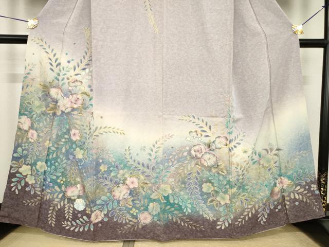 平和屋着物●訪問着 辻が花 絞り 舞花文 正絹 逸品 AABI7934ck