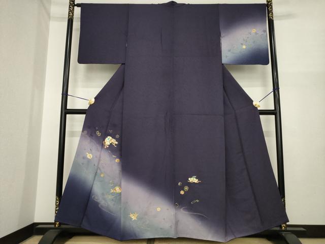 平和屋着物●訪問着 螺鈿 宝尽くし 暈し染め 金糸 正絹 逸品 AABI7941ck