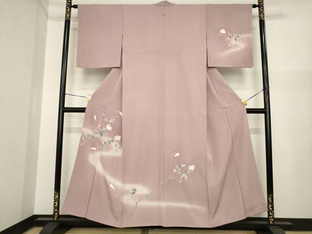 平和屋着物●本加賀友禅作家 南克治 訪問着 花蔦草文 暈し染め 正絹 逸品 AABI7943ck