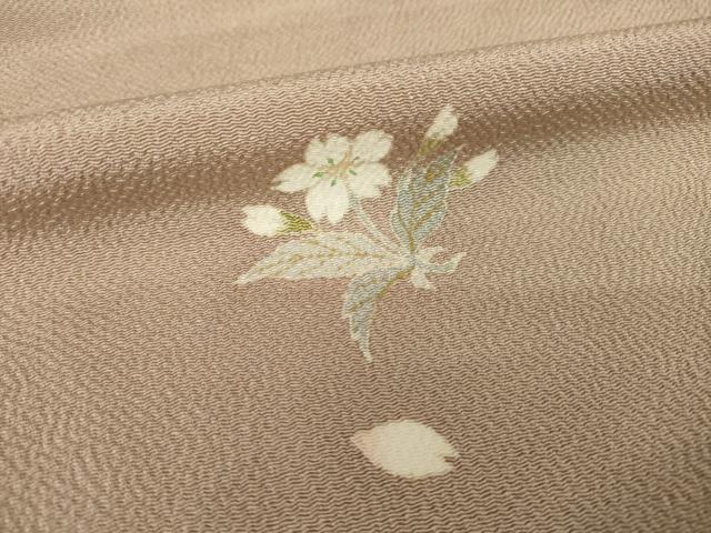 平和屋着物●訪問着 舞桜文 鬼しぼ縮緬 ゑり善扱い 正絹 逸品 AABI7946ck